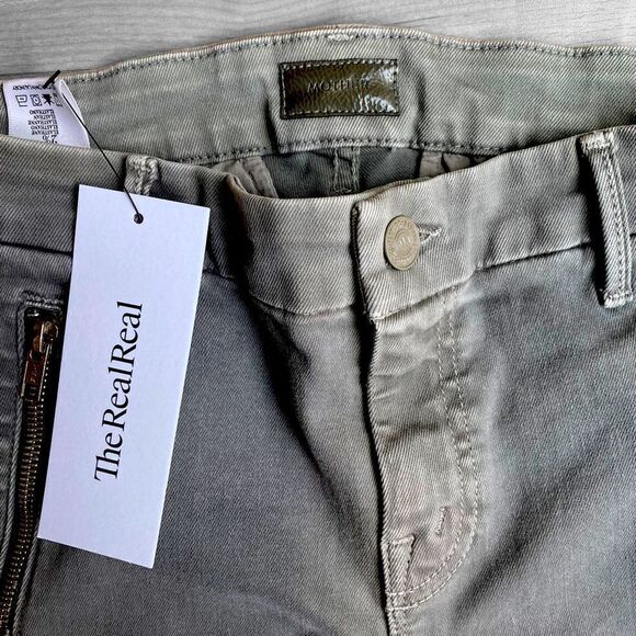 Mother Crop Zip Muse Jeans Size 25 Gray - Picture 3 of 6